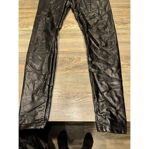 BP Womens High Waisted Faux Leather Pull-On Leggings Black Size Medium. 16 - Picture 2 of 8